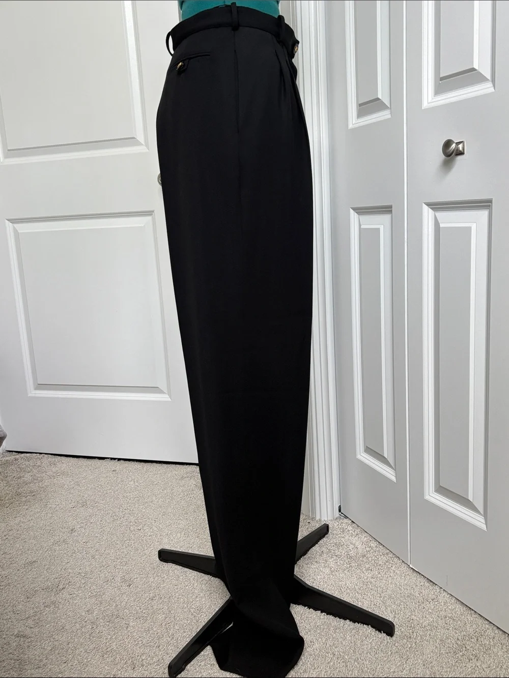 Chanel Vintage Black Wool Pleated Pants - mid 1990’s